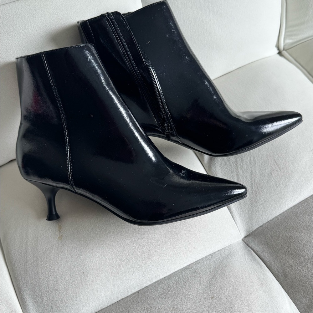 Rachel Zoe Black Faux Leather Ankle Boots